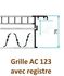 AC 123 F3 - Grille Maille fixes -  800 x 300 mm - Finition alu anodisé  --  DESTOCKAGE