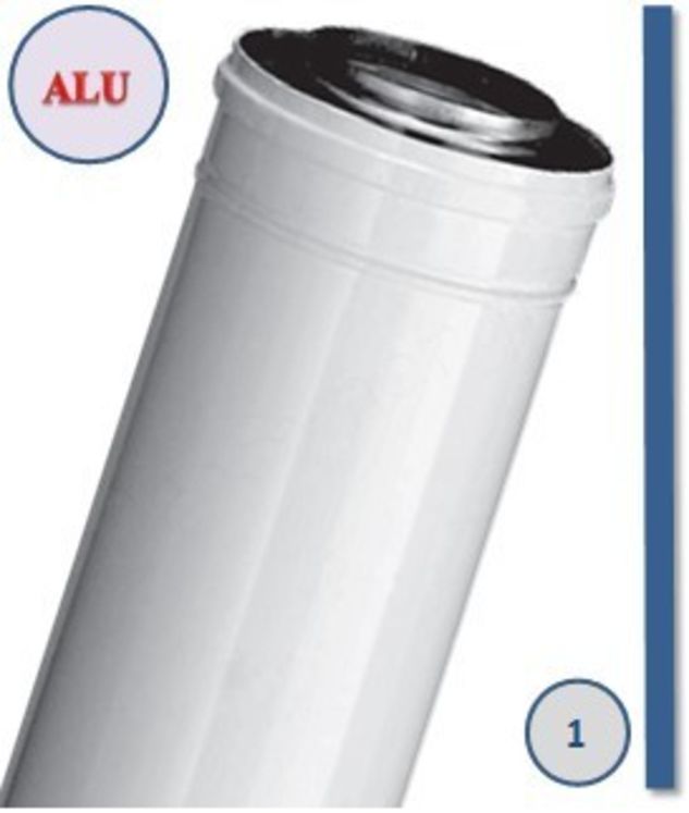 Conduit Concentrique Aluminium / Alu - L = 1mètre pour chaudière ventouse Gaz