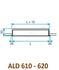 Diffuseur d´air à fentes en longueur avec registre - Aluminium Série ALD 610 et 620