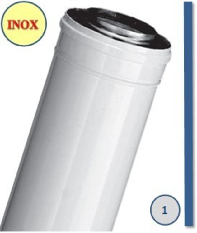 Conduit concentrique 1 m Ø 80/125 mm - Inox/GALVA