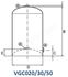 Vase d´expansion ouvert - Tôle Galvanisé Cylindrique 100L - Raccord F Ø 2´´ x 2 -1´´ x 1 - 1´´1/2 x 6