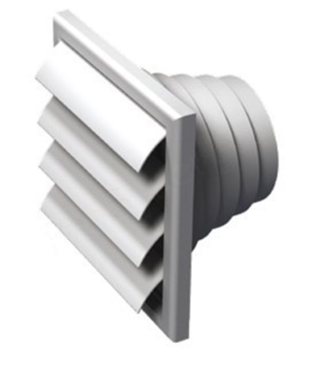 Grille de ventilation plastique VPA 186x186mm à ailettes mobiles - Fût multi-diamètres Ø 100/120/125/150mm