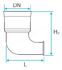 Raccord mixte droit ovale / circulaire - Optiflex Mixte