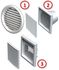 Grille de ventilation plastique GPA carrée 186 x 186mm à ailettes fixes - Fût Ø 100, 110, 120, 130 et 150mm