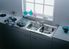 Evier Inox à poser 120*60cm - 2 cuves 1 égouttoir + Système de vidage 2 bacs et trop plein + siphon