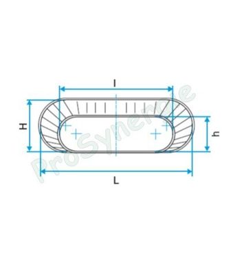 ROTP - Réduction oblongue tangentielle sur plat Galva Oblong - 835 x 515 mm  895 x 415 mm
