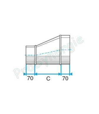 ROTP - Réduction oblongue tangentielle sur plat Galva Oblong - 835 x 515 mm  895 x 415 mm