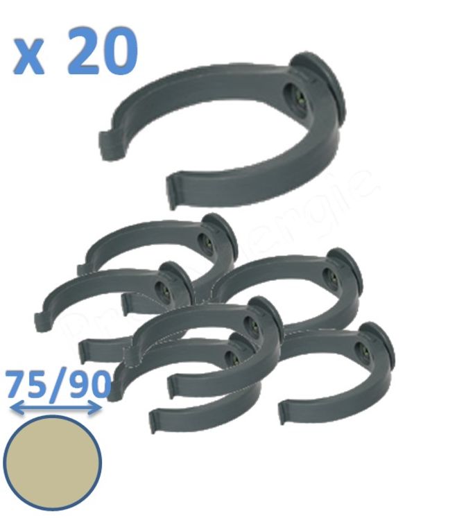 Sachet de 20 Colliers Lyre pour conduit Optiflex ou Flexigaine Ø75mm