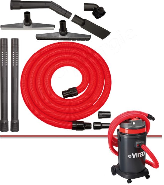 Ensemble complet accessoires pour aspirateur 37L Virax VIR050157 (flexible 3m)