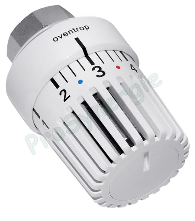 Tête Thermostatique UNI LH (Filetage 30 x 1.5) ou UNI LD (A griffes) Standard Blanc ou Couleur avec Bague déco