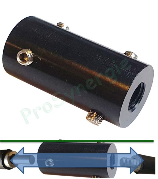 Connectique d´accouplement pour câble rotatif de brossage réseau ventilation Ø 12/6 mm