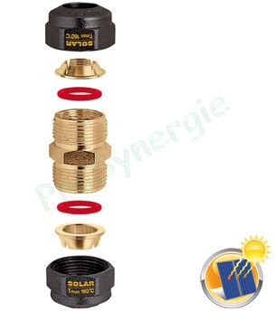 Manchon 3/4" M pour tube cuivre recuit ou écroui, laiton, acier doux et inox Ø 22 mm pour installation solaire