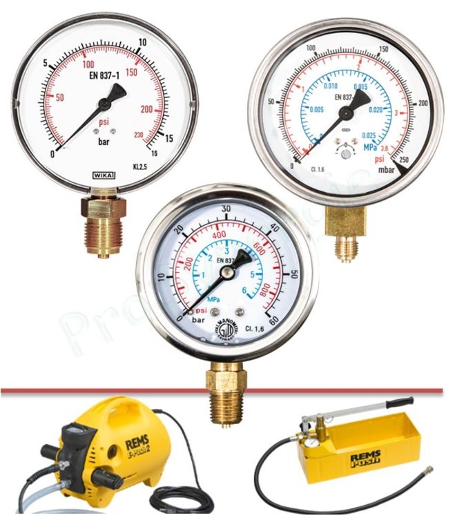 Manomètre à graduation fine 16 bars