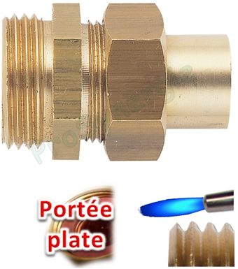 Union 3 pièces (joint plat) droit Visser M - Souder 331GC