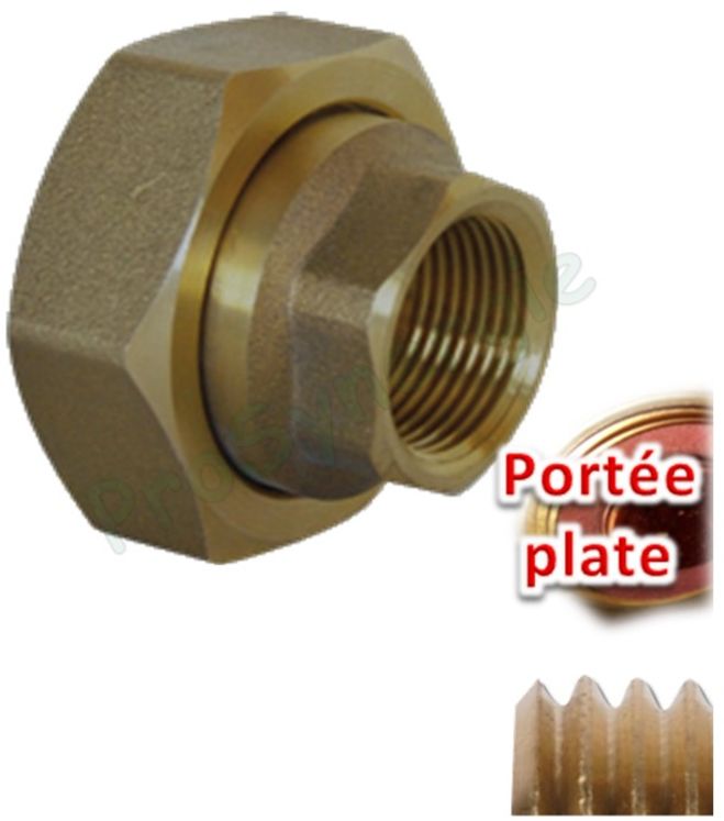 Raccord 2 pièces Femelle Femelle à portée plate