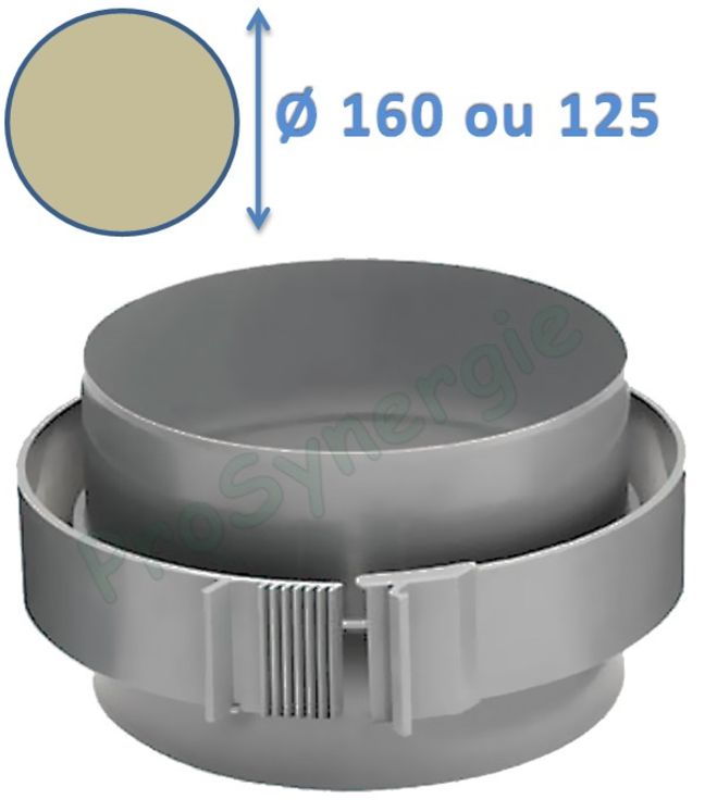 Calogaine - Raccord mâle avec collier de serrage extérieur pour conduit de ventilation rigide isolé en mousse PE Øint. 125 ou 160 mm