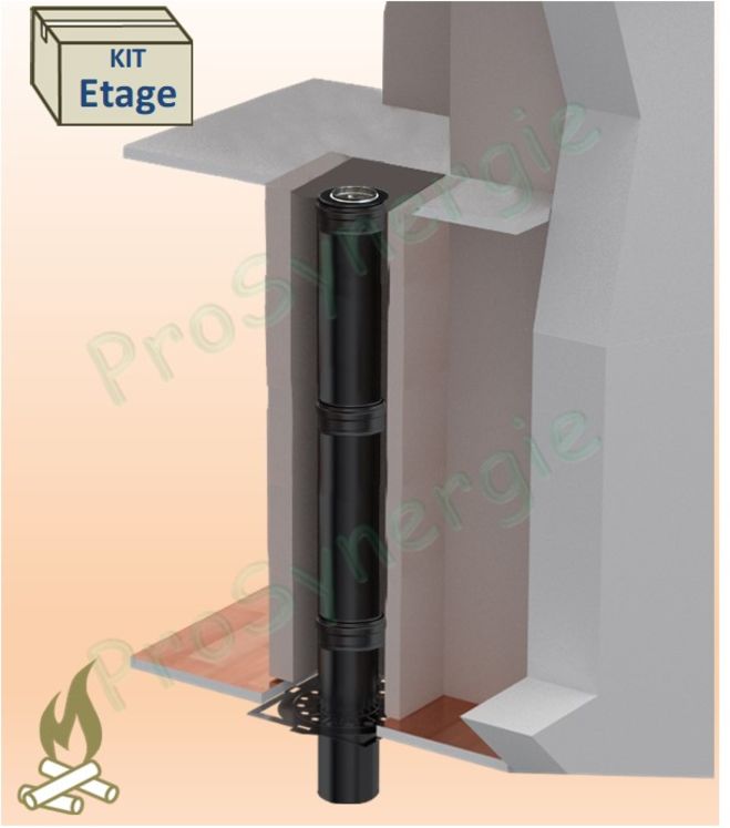 Kit ´´Etage´´ cheminée intérieure Concentrique Pellet - Ø 100/150 mm