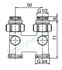 Robinet d´arrêt d'inversion multiflex F droit (bitube) Ø M 1/2'' - eurocône M 3/4''