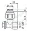 Coude de réglage combi 3 - Ø F 3/4´´ (DN 20) - eurocône F 3/4´´ (+ pastilles)