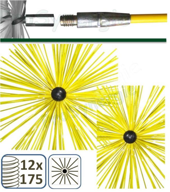 Hérisson à visser (12x175) Carré Polyamide - 300 mm (Fil Ø 3 mm - Jaune pentalobé)