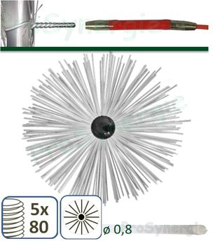 Kit 9 m ramonage conduits granulés dn 80 brosse articulée professionnelle