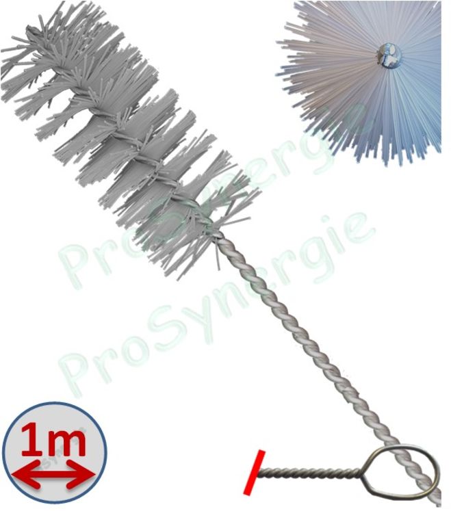 Brosse Ronde - Fil Polyamide 0,5 - Ø 60 mm - Lg garnissage 120 - Fil de tige 3,5 - Lg de tige 100 cm