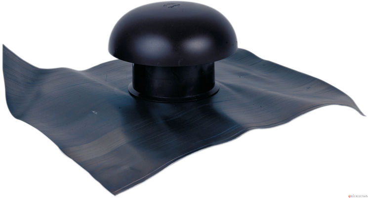 Chapeau de ventilation PVC Marron avec bavette plomb 40x30cm pour tube Ø100