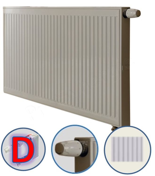 Radiateur Profilé Horizontal à Vanne intégrée - Raccordement Droite