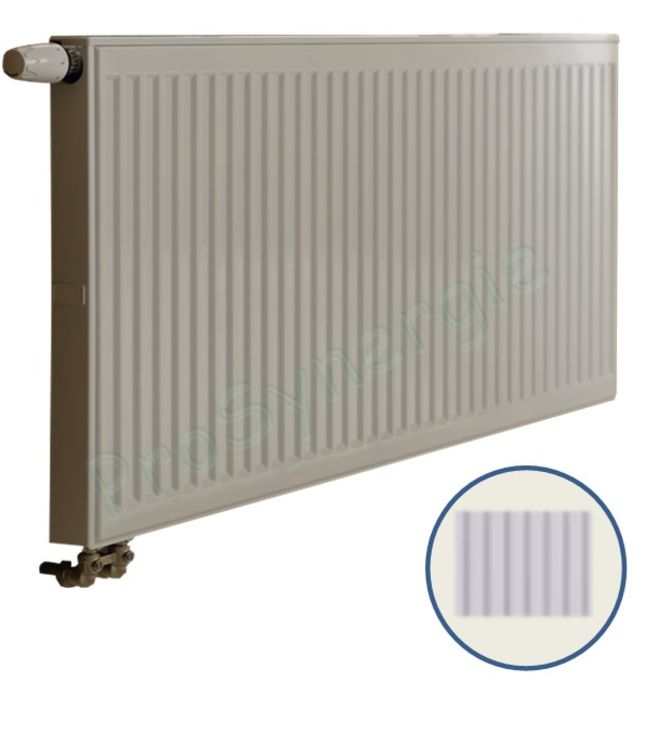 Radiateur Profilé Horizontal à Vanne intégrée - Raccordement Réversible (sans pattes)