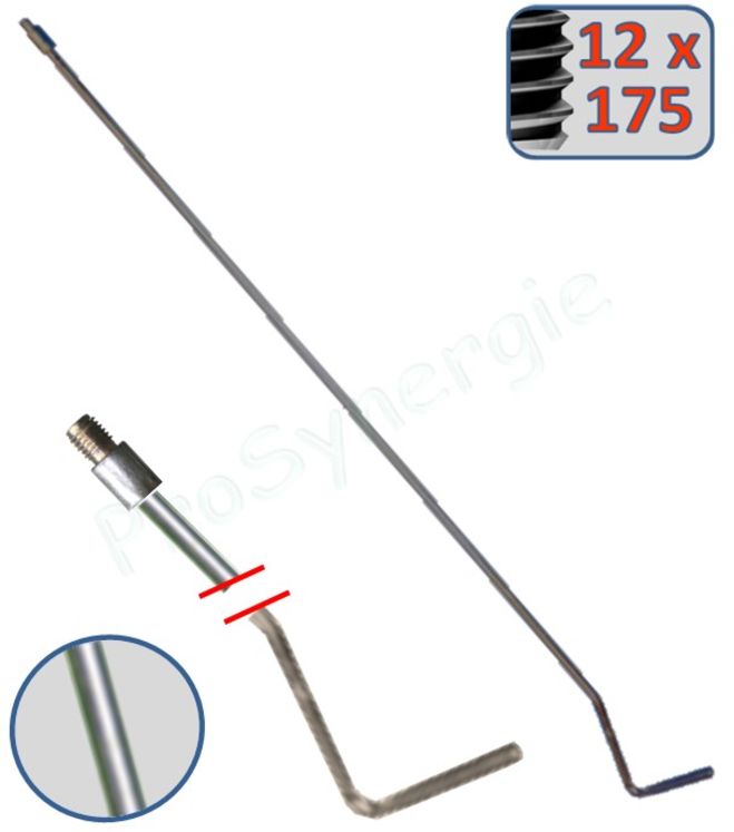 Tige de manœuvre Longueur 1 m - Ø 10 mm - pour ramonage et grattage - 12 x 175