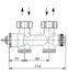 Robinet thermostatisable droit (bitube) multiblock T Ø M 1/2´´ - eurocône M 3/4´´