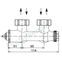 Robinet thermostatisable équerre (bitube) multiblock T Ø M 1/2´´ - eurocône M 3/4´´