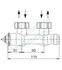 Robinet thermostatisable équerre (monotube/bitube) multiblock T - eurocône Ø M 3/4´´ (+ pastilles)