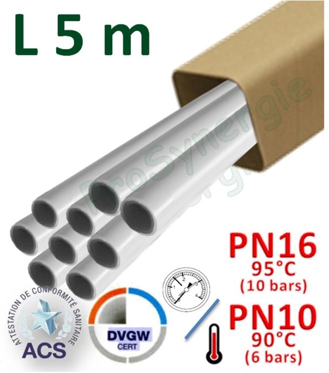 Tube Multicouche Copipe HS (PN : 16 bars) - Longueur 5 mètres Ø 16 mm (Øint. 12mm) - (conditionnement par 20 barres)
