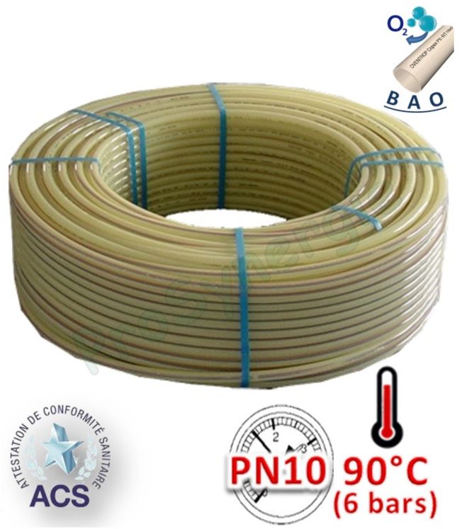 Couronne de Tube plastique PER Copex (PE-Xc) - BAO (barrière anti oxygène)