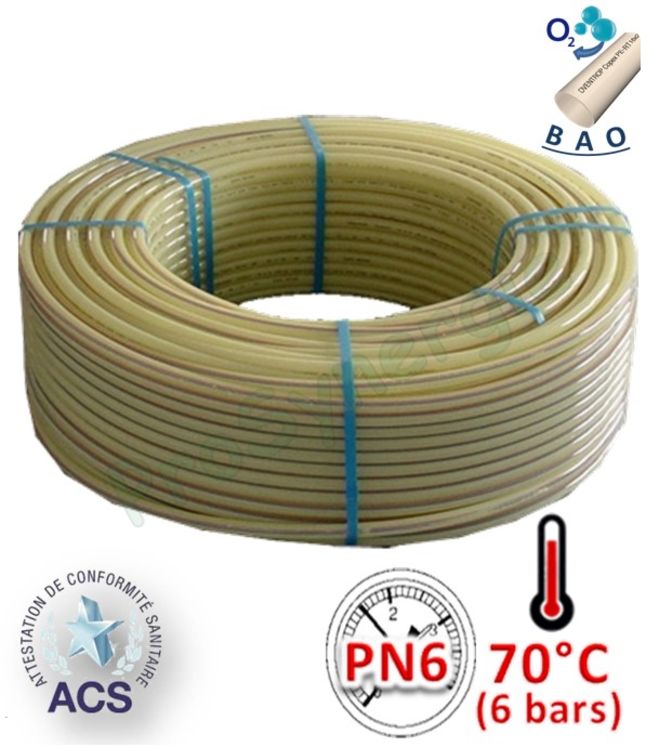Couronne de Tube plastique PER Copert (PE-RT) - BAO (barrière anti oxygène)