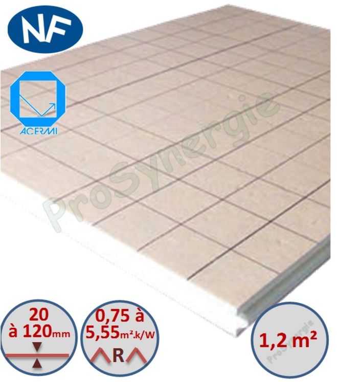 Plaques plane 1,2 x 1m (1,2 m²) Polyuréthane OV-XSOL - R=0,75m2.k/W (épaisseur 20mm)