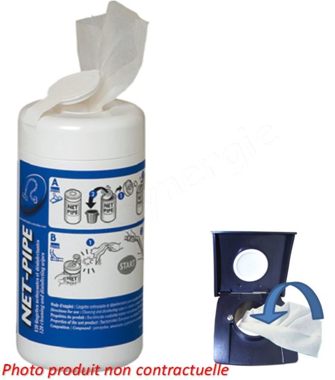 ASPINET - Boîte de 100 lingettes désinfectantes nettoyantes pour réseau d´aspiration centralisée