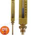 Thermomètre industriel Vertical à corps laiton Plongeur droit - 1/2´´ - Plage -30 à +50°C - Longueur échelle 200 mm - Longueur plongeur  63 mm