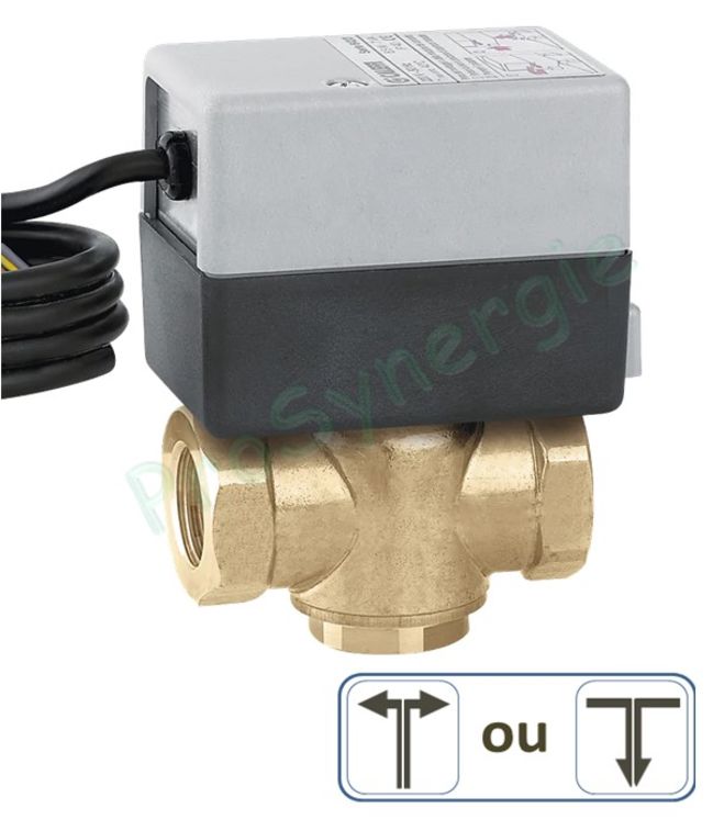 Vanne directionnelle Z-One à clapet retour par ressort + contact auxiliaire - 2 Voies - Raccord Ø 1" F