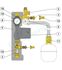 Groupe de transfert haute T° isolé - Montage sur retour d´eau solaire ou géothermie (Circulateur, Soupape, Mano, régulateur de débit, vannerie)