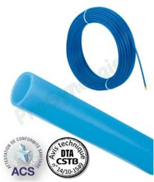 Couronne de tube PER nu (non gainé) - Couleur Bleu
