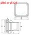 Bouche avec volet de réglage 4 voies - VMC Design Carrée Plate (Soufflage / Aspiration) Ø 80 à 200 mm (avec manchette)