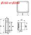 Bouche avec volet de réglage 4 voies - VMC Design Carrée Plate (Soufflage / Aspiration) Ø 80 à 200 mm (avec manchette)