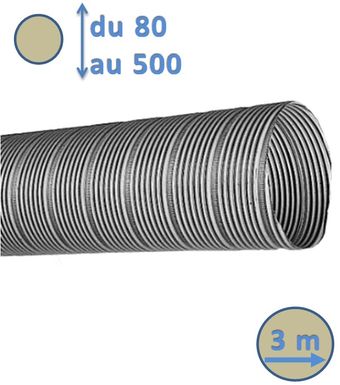 Gaine flexible en alu compact HBH 3 m, ø125 mm