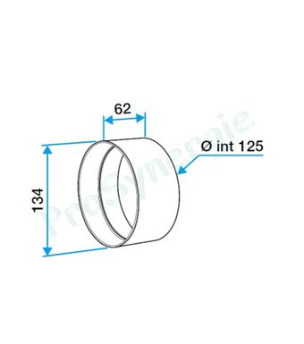Rallonge 25 cm circulaire Ø 125 mm pour bouche - Ventilation (VMC