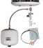Kit fixation et raccordement pour vase d´expansion sanitaire (jusqu´à 18 litres) pour chauffe eau (équère + collier, té de dérivation et flexible)