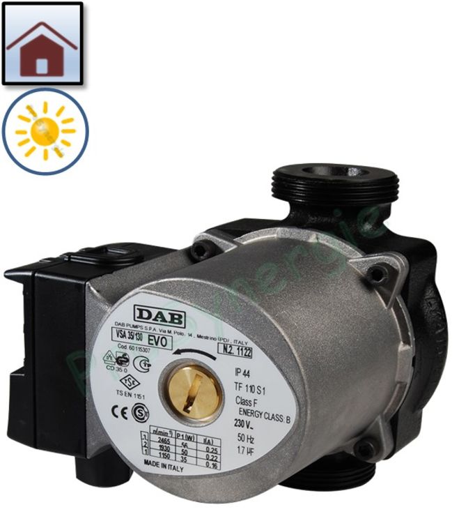 Circulateur Solaire et géothermie domestique DAB - Raccord union