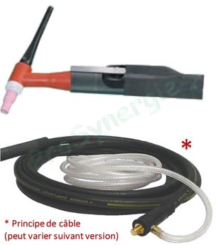 Torche TIG WT26 - Longueur câble 4 m - Connection 1/4 tour Ø 13 mm Type C