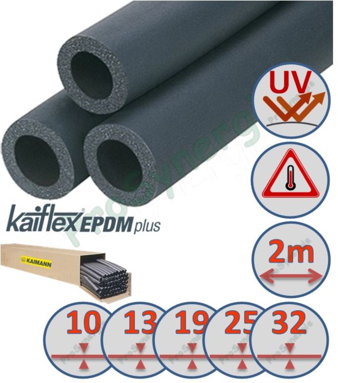 Manchon Isolant Kaiflex EPDM+ (haute T°) Longueur 2m Epaiseur 10mm - pour tuyau Øint. 15mm (172m ou 86pce/carton)